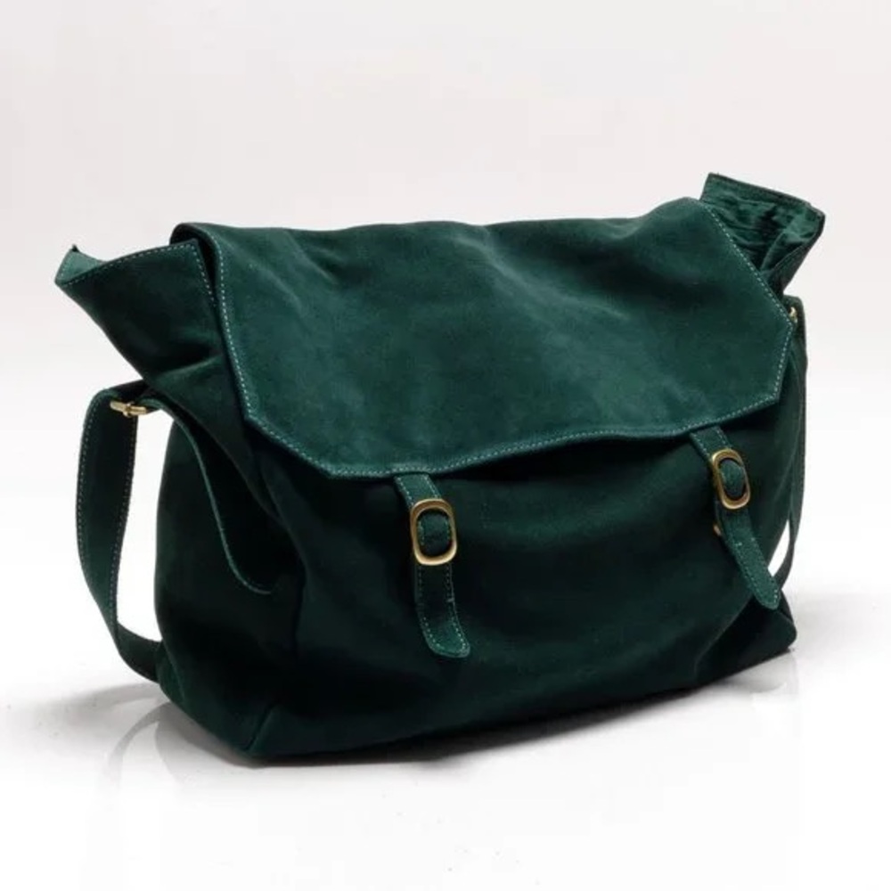 FREE PEOPLE Zahara Suede Messenger Bag / Enchanted Forest - Picture 3 of 16